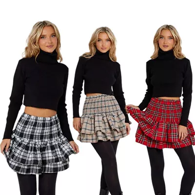 £11.99 • Buy Ladies Frill Mini RaRa Short Skirt Women Plain Gathering Dance Tutu