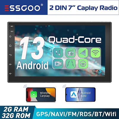 2 DIN 7  Android 13 Auto Carplay Radio Stereo GPS Nav WIFI 7  Touch Screen 2+32G • $67.95