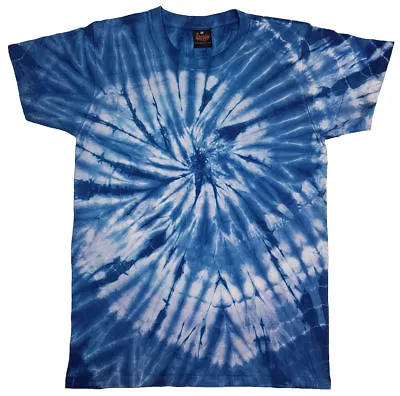 £14.99 • Buy Tie Dye T Shirt Tye Die Festival Hipster Indie Retro Unisex Top Spider Blue 8  