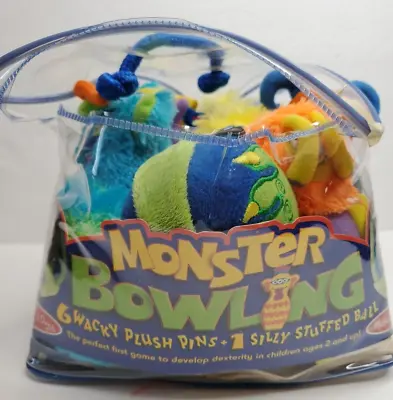 Melissa & Doug Monster Bowling Game Set 5 Soft Plush Pins & Ball 6  Multicolor • $10.19