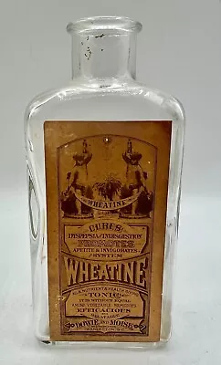 Antique Wheatine Tonic Bottle Paper Label Dowie & Moise Charleston SC Medicine • $75