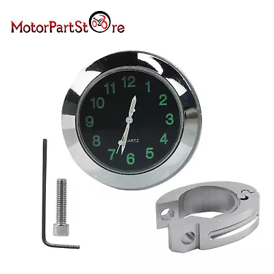 Motorcycle Universal 7/8'' 1'' Cruiser Handle Bar Mount Clock Watch Waterproof • $12.14