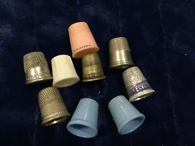 Vintage Lot Of 9 Thimbles Plastic & Metal • $10