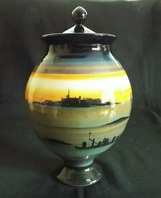 Stunning Coalport Museum Lidded Vase With Handpainted Seascape At Sunset/rise  • £39.95