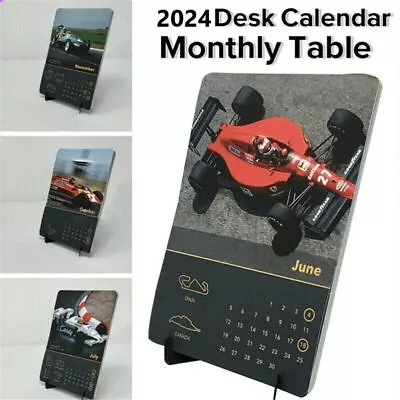 Novelty Formula 1 Race Car 2024 Desk Calendar With Card Stand Funny Home Decors • £13.86