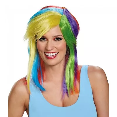 Womens Rainbow Dash Wig My Little Pony Cosplay Multi-Color Hair Pride Adult NEW • $14.99