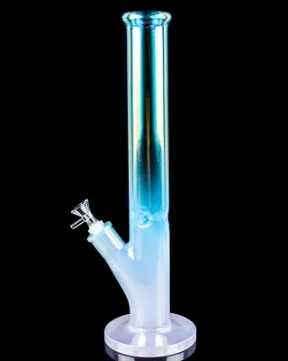 $113.99 • Buy THICK 16  Iridescent CYLINDER Tobacco BONG Glass Water Pipe HEAVY BLUE *USA*