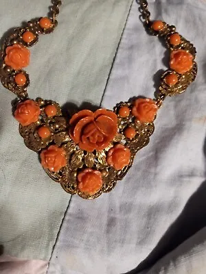 Coral Beads Necklace Vintage Antique • $29.99