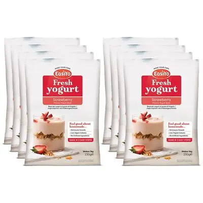 EasiYo Strawberry Yoghurt 8 Pack Each Sachet Pack Makes 1KG Yogurt |  Easyyo • £32.99