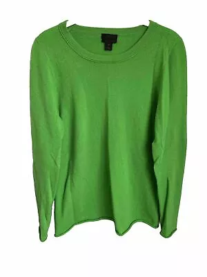 J Crew T Shirt Sweater Green Italian Cashmere Pullover Size Medium • $45