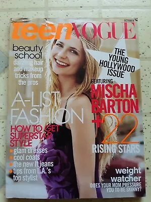 TEEN VOGUE MAGAZINE (October 2007) (EXC) Fashion MISCHA BARTON AIMEE TEEGARDEN • $14.69