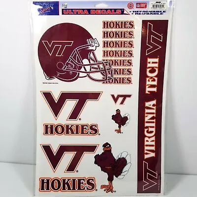 Virginia Tech Ultra Decal Kit! Car Glass Wall Removable Reusable 11 X 17 Inches • $9.50