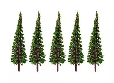 SET OF 5 Miniature SPRUCE TREES For NATIVITY FAIRY GARDEN TRAINS DIORAMA 2.5  T • $4.99