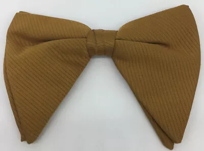 True Vintage Bow Tie Royal Clip On Rust Resistant Butterfly Dark Mustard Brown • $16.99