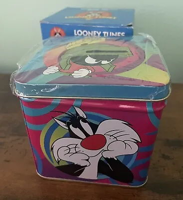 1997 Looney Tunes Tin Cube Piggy Bank In Box New • $12.50