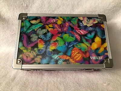 Vaultz Metal Locking School Supply Pencil Box Holographic Butterflies 3D • $12.99