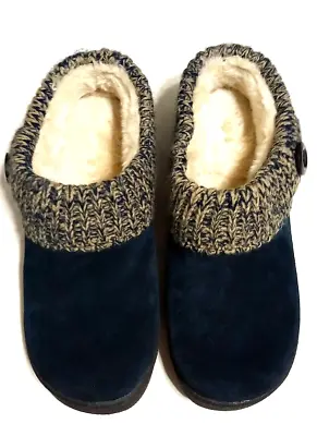 Cabela's Women's Suede Clog Slippers Navy Blue Shoes Size 10 • $19.99