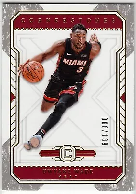 #/139  Dwayne Wade SP ▪ 2018-19 Panini Cornerstones  Base #46  Heat • $3.99