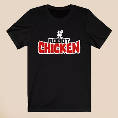 Robot Chicken Logo Men's Black T-Shirt Size S-3XL • $16.99
