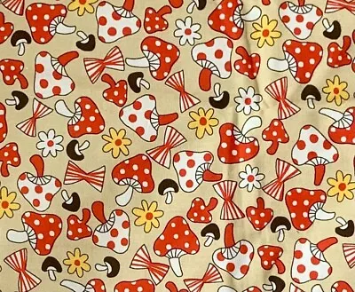 RPX164 Psychedelic Mushrooms Scandinavian Japanese Asian Cotton Quilt Fabric • $6.97