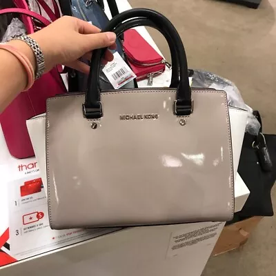 NWT MK Selma Middle TZ Satchel DK Cement • $145