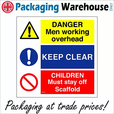 £165.36 • Buy Mu229 Danger Men Working Overhead Children Must Stay Off Scaffold Sign  Clear