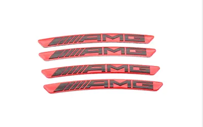 OEM Style AMG Red Black Wheels Rims Decal Sticker Benz Series A E C CLA GLA 4pcs • $19.95