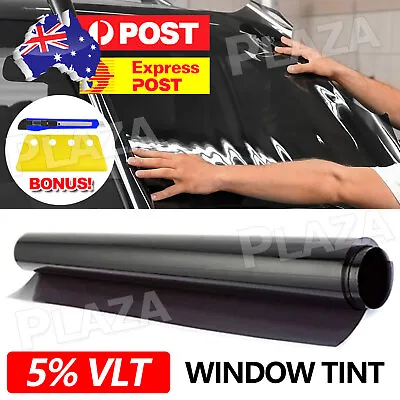 5% VLT Window Tint Film Black Roll Car Auto Home 76cm X 7m Tinting Tool DIY HOT • $21.95