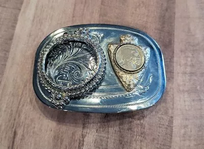 Vintage Double Coin Holder Belt Buckle  • $14.95