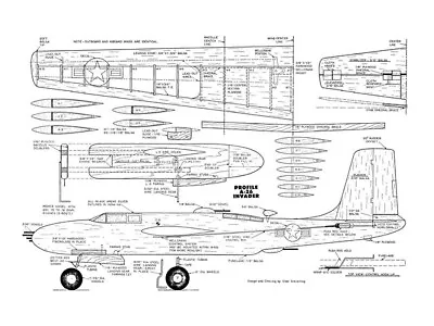 A-26 Invader Twin Control Line 46  WS Model Airplane Printed Plans & Templates • $20