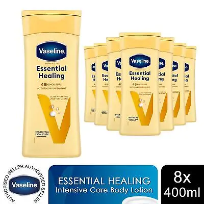 Vaseline Intensive Care Body Lotion Essential Healing For Dry Skin 400ml 8 Pack • £20.49