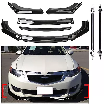 Front Bumper Lip Spoiler Splitter Body Kit Glossy Black For Acura TSX 2009-2014 • $69.99