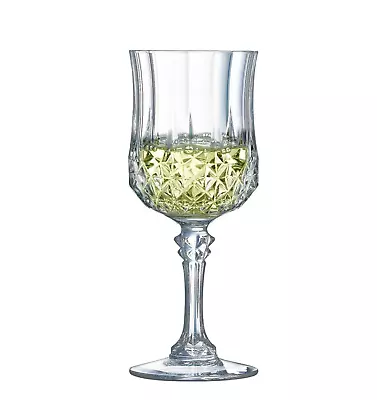 Longchamp Lead Free Crystal D'arques Wine Glass Goblet 8.25 Oz 7.2 H Brand New • $19.90