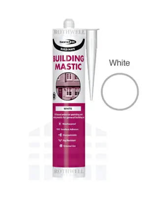 WHITE BUILDING MASTIC POINTING SEALANT Exterior Door Window Bed Frame Bond It • £5.94