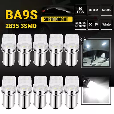 10x Pure White BA9S LED Instrument Panel Gauge Dash Interior Light Bulb 1815 T4W • $8.98