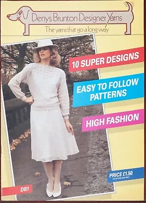 Machine Knitting Pattern Book 10 Designs Ladies Denys Brunton Vintage 1980s 80s • £5.45