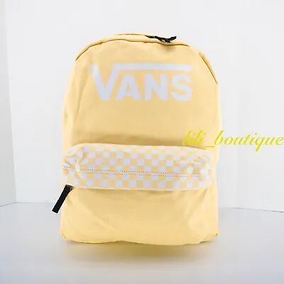 NWT Vans Realm Backpack School Laptop Bag VN0A4DRMVDE Butter White Checkerboard • $58.93