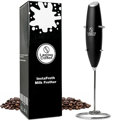Lasting Coffee Handheld Milk Frother With Stand - Battery Powered Hand Whisk • £10.95