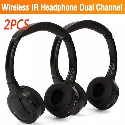 2X IR Wireless Stereo Headphone Headset Dual Channel For Car DVD MP3 Player Y3T5 • $26.96