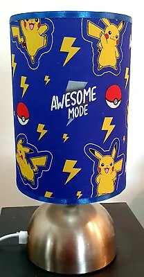 Pokemon Pikachu Bedside Touch Lamp  With Fabric Shade With Bulb • $79.97