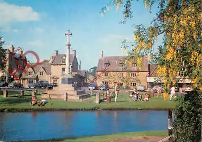 Picture Postcard__Bourton On The Water The War Memorial [J Arthur Dixon] • £2.49