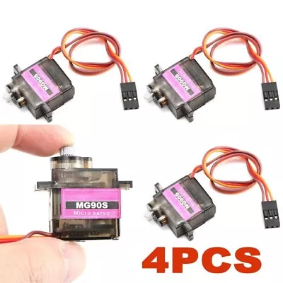 4x MG90S 9g Metal Gear Motor Micro Servo For RC Smart Robot Car Boat Helicopter • $16.99