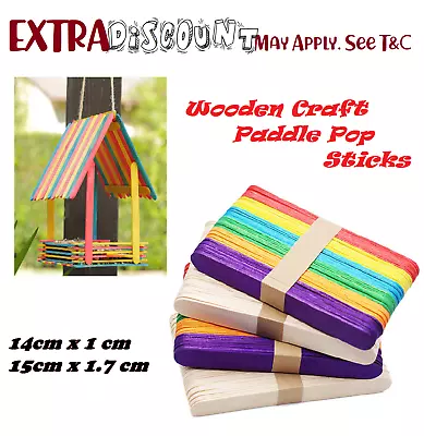 Paddle Pop Sticks Disposable /Wooden Coffee Tea Stirrers Craft Stick • $14