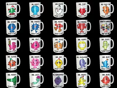 £9.99 • Buy Mr Men Mugs Personalised  / Novelty Gift / Secret Santa /Funny /Birthday Present