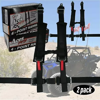 Pair Of Polaris RZR 4 Point Harness- E4 Certified- 2  Padding - Auto-Style Latch • $119.99