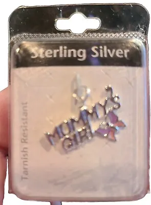 Sterling Silver Enameled Butterfly Mommy's  Girl Pendant/Charm • $5