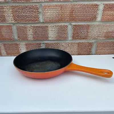 LE CREUSET Volcanic Flame Orange Cast Iron Skillet / Omelette Pan 20cm / 8 Inch • £20