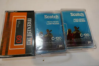 2 Scotch Highlander C-120 Cassette Tapes (Sealed) & Maxell LN 60 Cassettes • $24.95