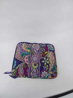 Vera Bradley Blanco Bouquet Laptop Bag Computer Sleeve Quilted Padded Travel Zip • $16.99