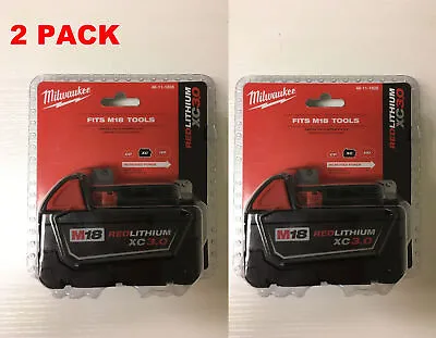 2 PACK 18V Milwaukee 48-11-1828 3.0 AH M18 XC Extended Red Lithium Battery USA • $70.99